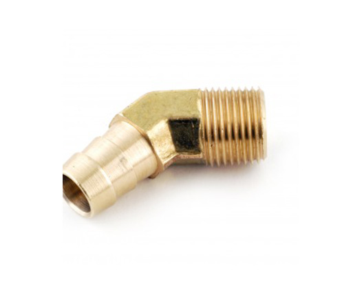 1/8 NPT x 1/4 de mangueira Barb ajustando 45 ° cotovelo machado